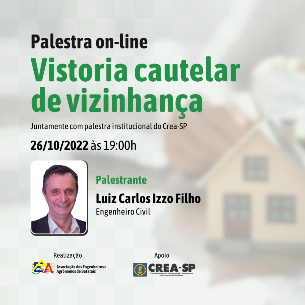 Palestra on-line gratuita: Vistoria cautelar de vizinhança – AEAB